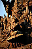 Myanmar - Mandalay, Shwe In Bin Kyaung a wonderful example of the Burmese unique teak architecture and wood-carving art. 